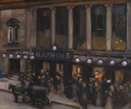 Alson Clark (1876-1949) Illinois Theatre, dated  1905 9 x 12